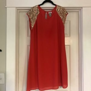 Red Shift Dress